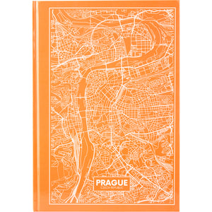Книга записная Axent Maps Prague 8422-542-A, A4, 210x295 мм, 96 листов, клетка, твердая обложка, персиковая