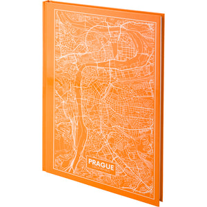 Книга записная Axent Maps Prague 8422-542-A, A4, 210x295 мм, 96 листов, клетка, твердая обложка, персиковая