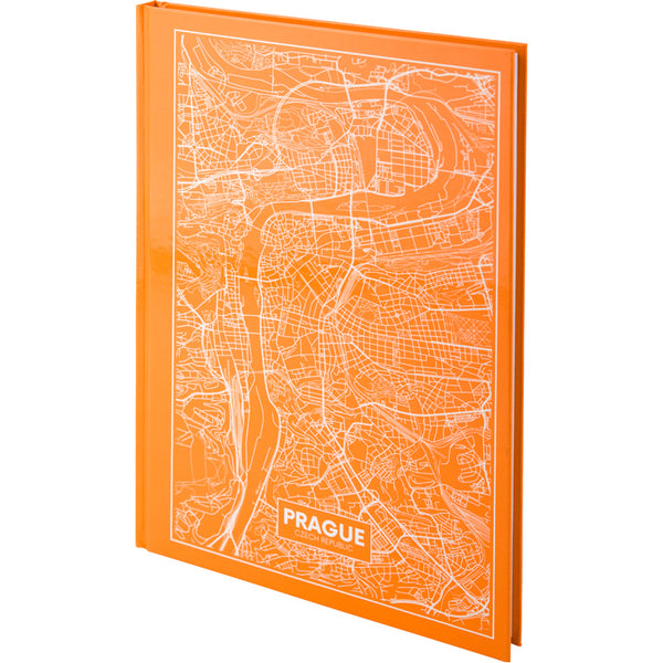 Книга записная Axent Maps Prague 8422-542-A, A4, 210x295 мм, 96 листов, клетка, твердая обложка, персиковая