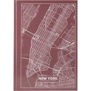 Книга записная Axent Maps New York 8422-543-A, A4, 210x295 мм, 96 листов, клетка, твердая обложка, розово-коричневая