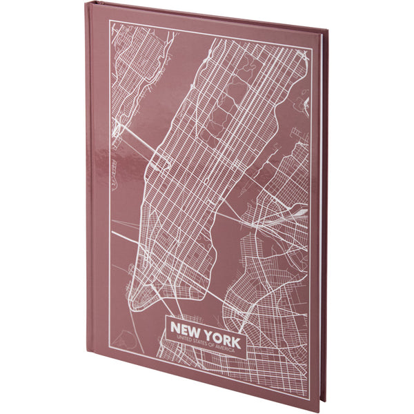 Книга записная Axent Maps New York 8422-543-A, A4, 210x295 мм, 96 листов, клетка, твердая обложка, розово-коричневая