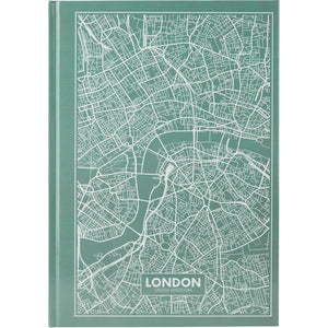 Книга записная Axent Maps London 8422-516-A, A4, 210x295 мм, 96 листов, клетка, твердая обложка, бирюзовая