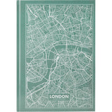 Книга записная Axent Maps London 8422-516-A, A4, 210x295 мм, 96 листов, клетка, твердая обложка, бирюзовая