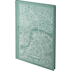 Книга записная Axent Maps London 8422-516-A, A4, 210x295 мм, 96 листов, клетка, твердая обложка, бирюзовая