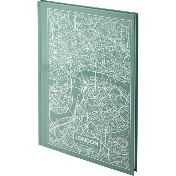 Книга записная Axent Maps London 8422-516-A, A4, 210x295 мм, 96 листов, клетка, твердая обложка, бирюзовая