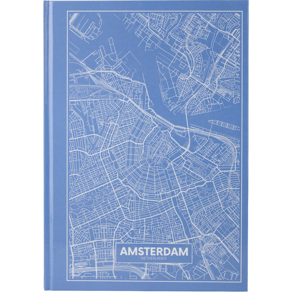 Книга записная Axent Maps Amsterdam 8422-507-A, A4, 210x295 мм, 96 листов, клетка, твердая обложка, голубая