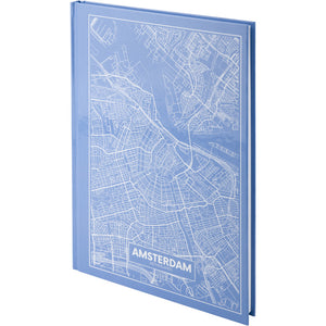 Книга записная Axent Maps Amsterdam 8422-507-A, A4, 210x295 мм, 96 листов, клетка, твердая обложка, голубая