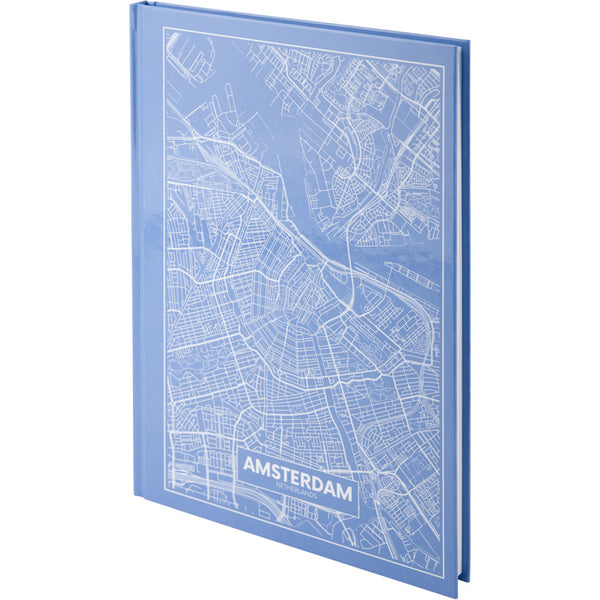 Книга записная Axent Maps Amsterdam 8422-507-A, A4, 210x295 мм, 96 листов, клетка, твердая обложка, голубая