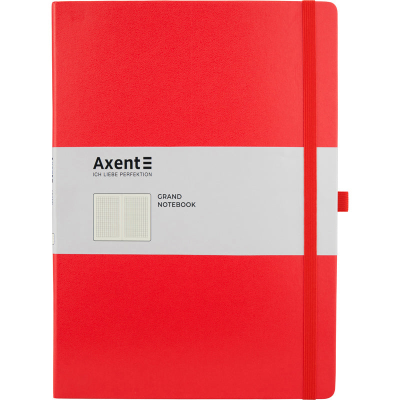 Книга записная Axent Partner Grand 8203-06-A, A4, 210x295 мм, 100 листов, клетка, hard cover, красная