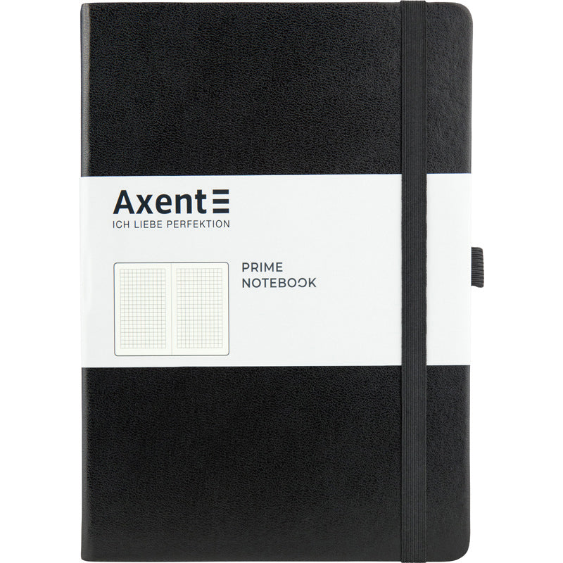 Книга записная Axent Partner Prime 8305-01-A, A5, 145x210 мм, 96 листов, клетка, твердая обложка, чёрная