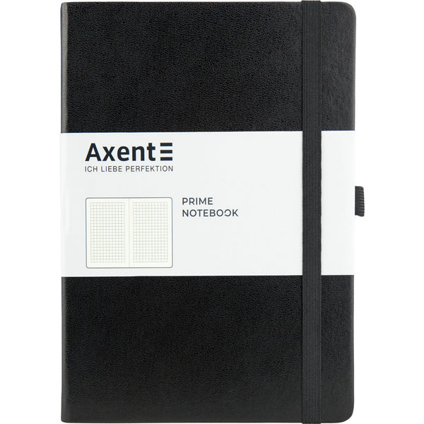 Книга записная Axent Partner Prime 8305-01-A, A5, 145x210 мм, 96 листов, клетка, твердая обложка, чёрная
