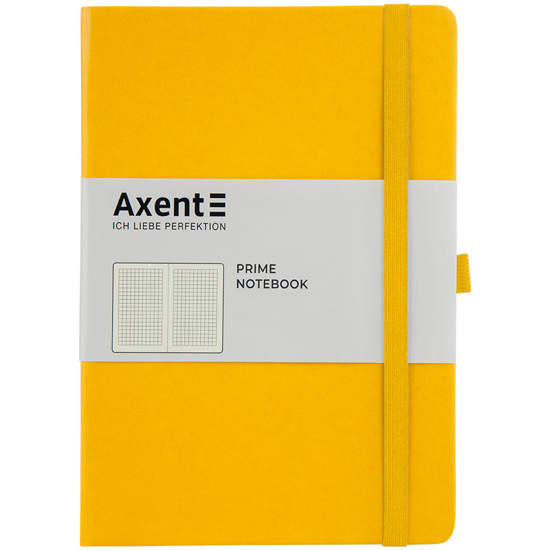 Книга записная Axent Partner Prime 8305-08-A, A5, 145x210 мм, 96 листов, клетка, твердая обложка, желтая