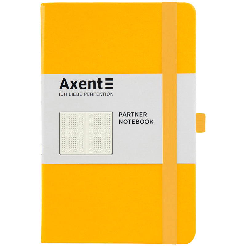 Книга записная Axent Partner 8306-08-A, A5-, 125x195 мм, 96 листов, точка, твердая обложка, желтая