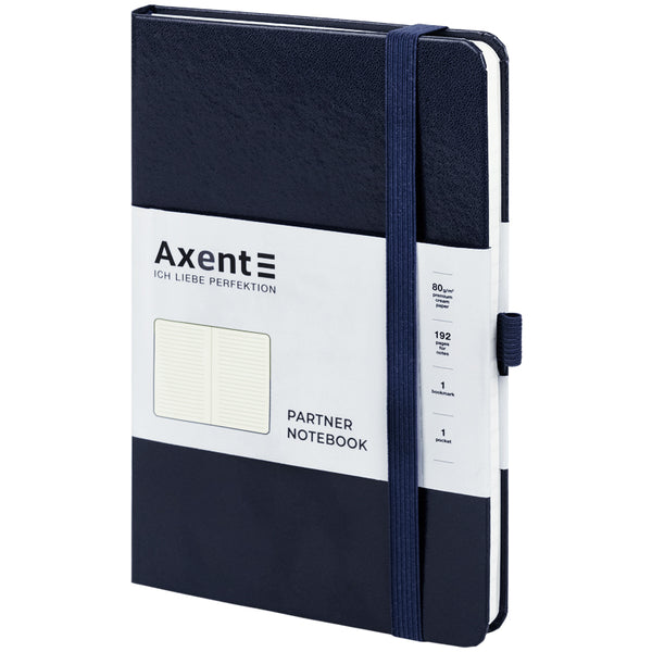 Книга записная Axent Partner 8308-02-A, A5-, 125x195 мм, 96 листов, линия, твердая обложка, темно-синяя