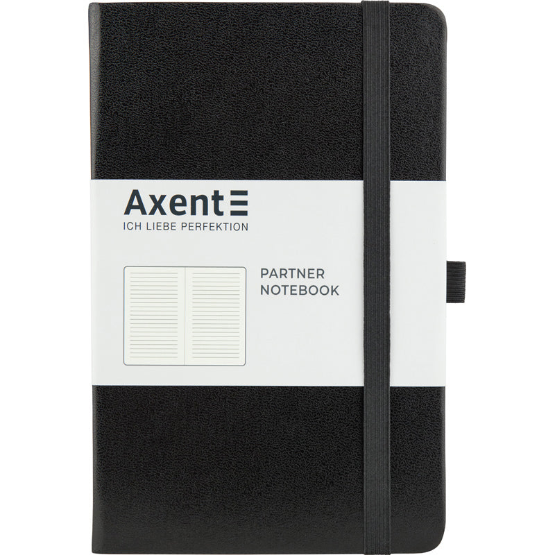 Книга записная Axent Partner 8308-01-A, A5-, 125x195 мм, 96 листов, линия, твердая обложка, чёрная