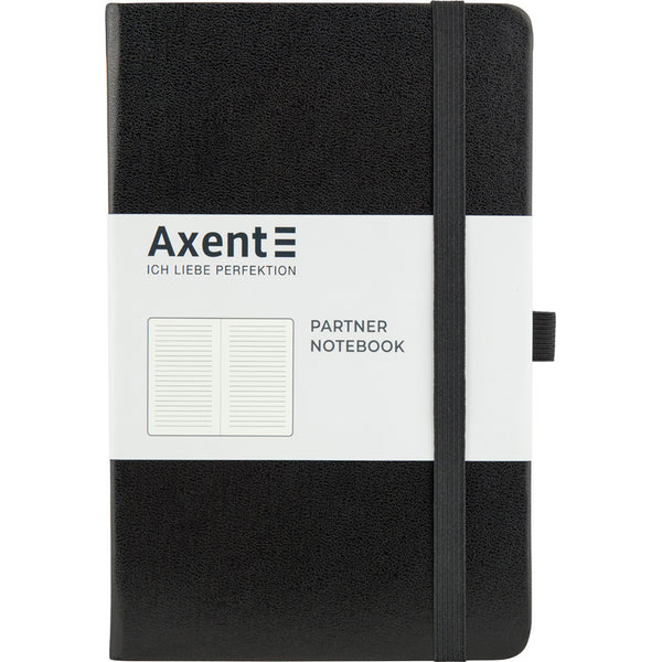 Книга записная Axent Partner 8308-01-A, A5-, 125x195 мм, 96 листов, линия, твердая обложка, чёрная