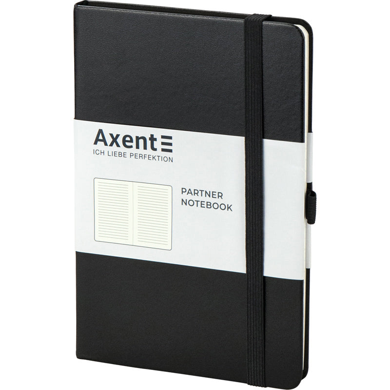Книга записная Axent Partner 8308-01-A, A5-, 125x195 мм, 96 листов, линия, твердая обложка, чёрная