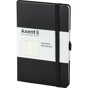 Книга записная Axent Partner 8308-01-A, A5-, 125x195 мм, 96 листов, линия, твердая обложка, чёрная
