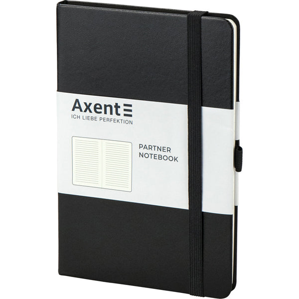 Книга записная Axent Partner 8308-01-A, A5-, 125x195 мм, 96 листов, линия, твердая обложка, чёрная