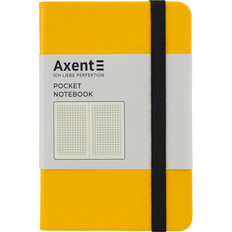 Книга записная Axent Partner 8301-08-A, A6-, 95x140 мм, 96 листов, клетка, твердая обложка, желтая