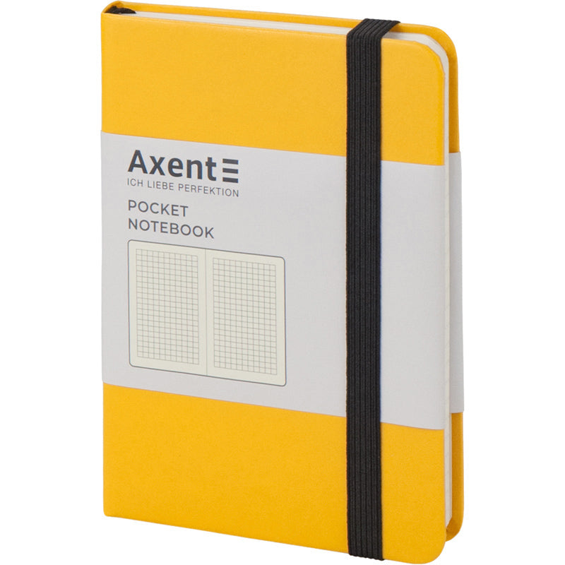 Книга записная Axent Partner 8301-08-A, A6-, 95x140 мм, 96 листов, клетка, твердая обложка, желтая