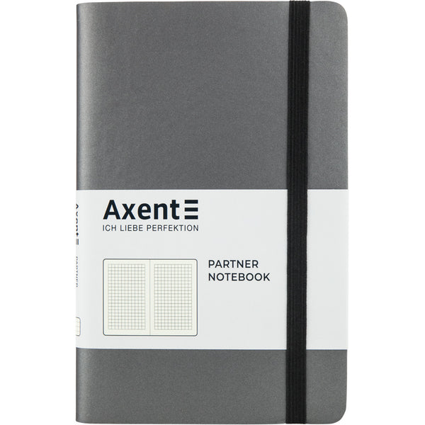 Книга записная Axent Partner Soft 8206-15-A, A5-, 125x195 мм, 96 листов, клетка, гибкая обложка, серебристая