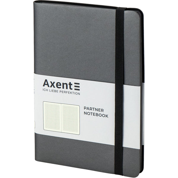 Книга записная Axent Partner Soft 8206-15-A, A5-, 125x195 мм, 96 листов, клетка, гибкая обложка, серебристая