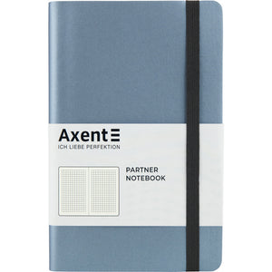 Книга записная Axent Partner Soft 8206-14-A, A5-, 125x195 мм, 96 листов, клетка, гибкая обложка, silver-синяя