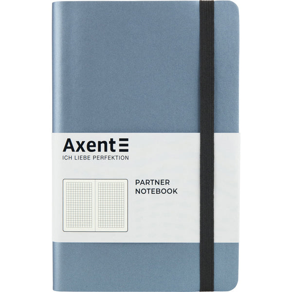Книга записная Axent Partner Soft 8206-14-A, A5-, 125x195 мм, 96 листов, клетка, гибкая обложка, silver-синяя