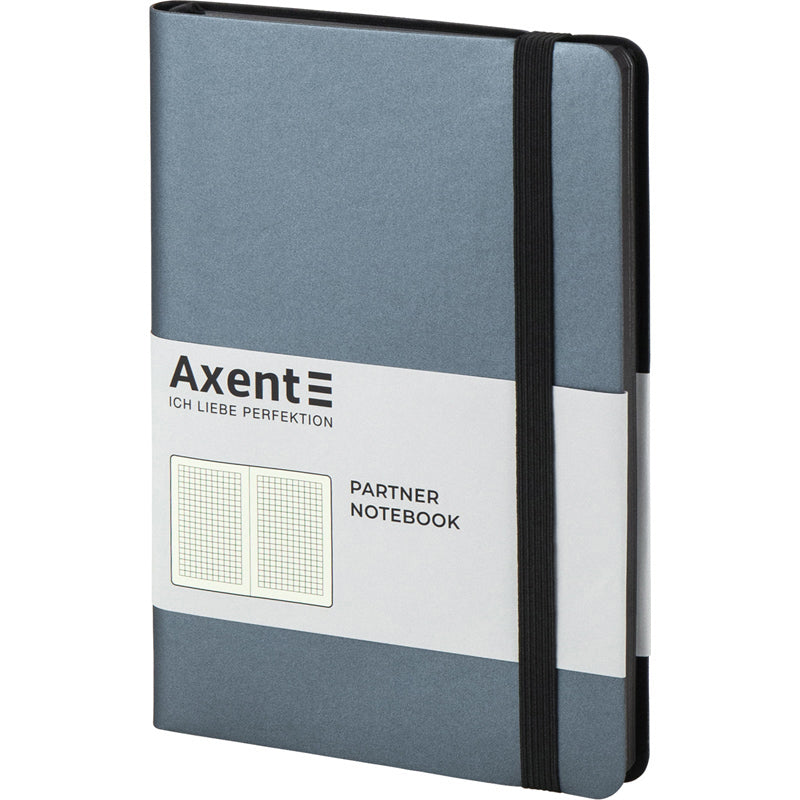 Книга записная Axent Partner Soft 8206-14-A, A5-, 125x195 мм, 96 листов, клетка, гибкая обложка, silver-синяя