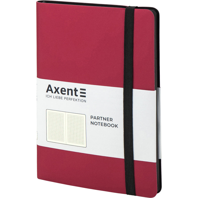 Книга записная Axent Partner Soft 8206-05-A, A5-, 125x195 мм, 96 листов, клетка, гибкая обложка, красная