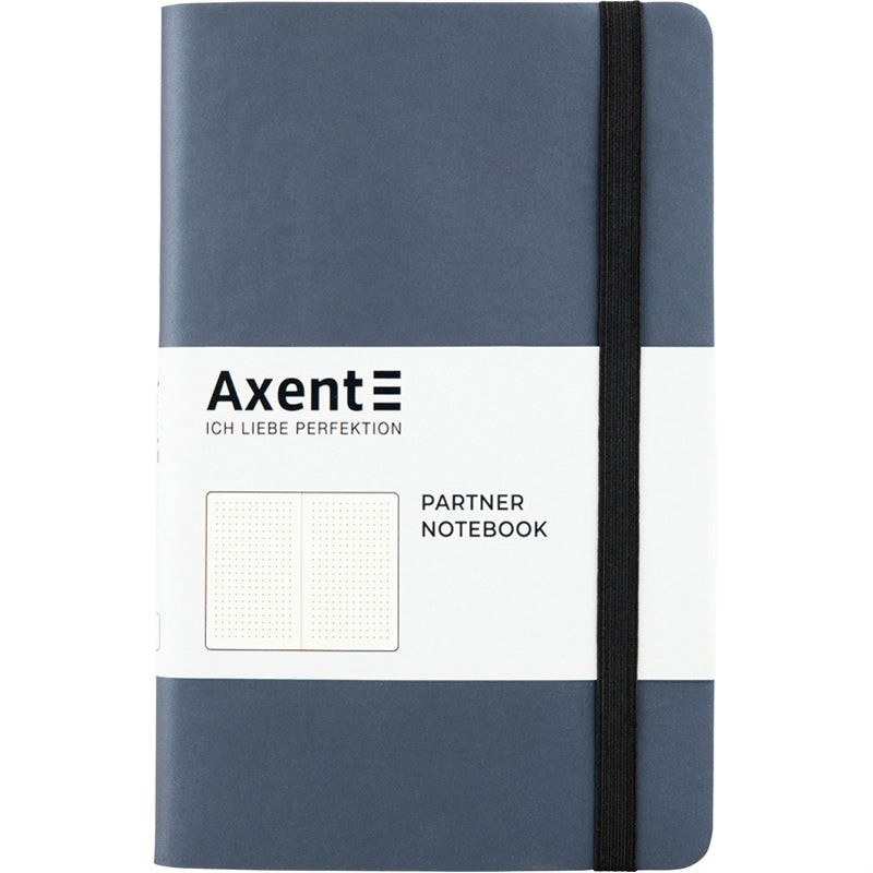Книга записная Axent Partner Soft 8310-14-A, A5-, 125x195 мм, 96 листов, точка, гибкая обложка, серебристо-синяя