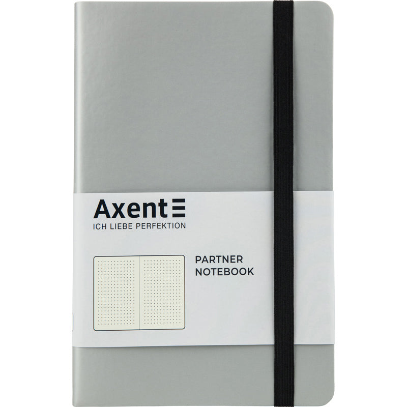 Книга записная Axent Partner Soft 8312-34-A, A5-, 125x195 мм, 96 листов, точка, гибкая обложка, серебристая