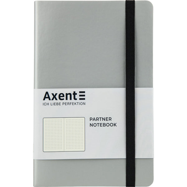 Книга записная Axent Partner Soft 8312-34-A, A5-, 125x195 мм, 96 листов, точка, гибкая обложка, серебристая