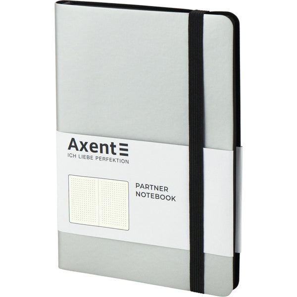 Книга записная Axent Partner Soft 8312-34-A, A5-, 125x195 мм, 96 листов, точка, гибкая обложка, серебристая