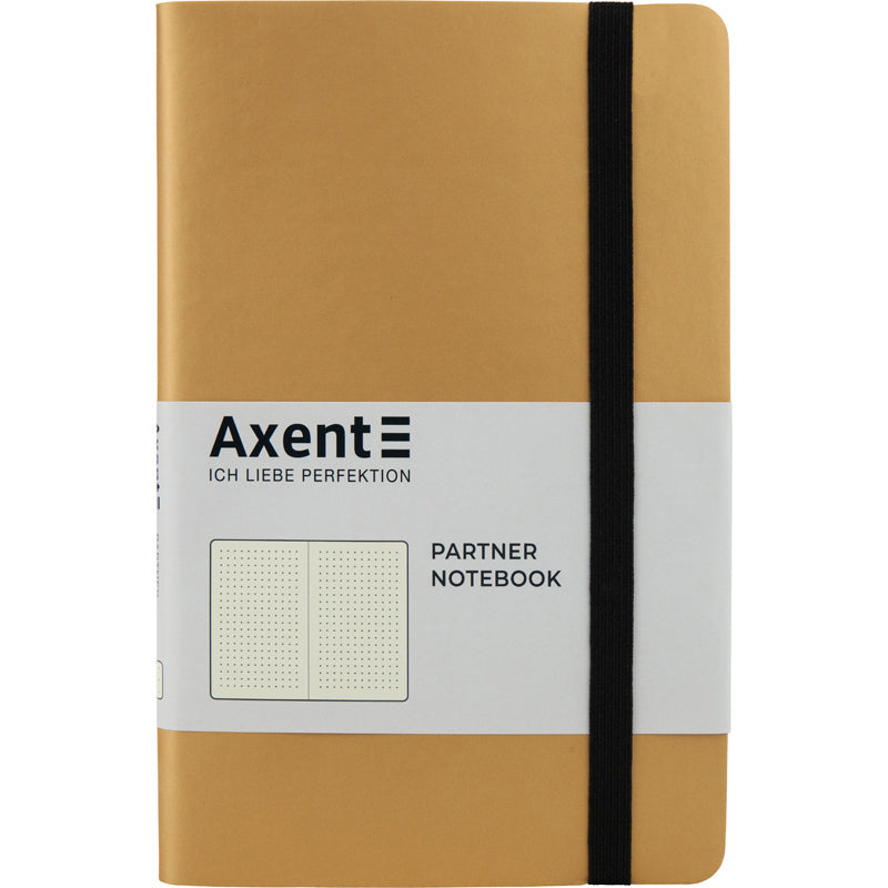 Книга записная Axent Partner Soft 8312-35-A, A5-, 125x195 мм, 96 листов, точка, гибкая обложка, золотая