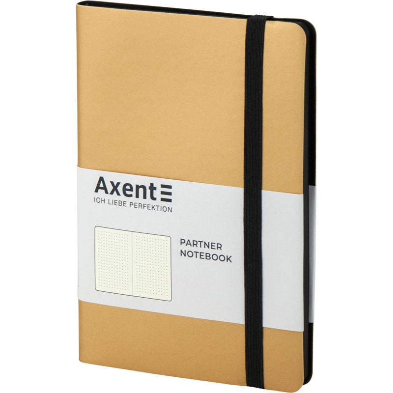 Книга записная Axent Partner Soft 8312-35-A, A5-, 125x195 мм, 96 листов, точка, гибкая обложка, золотая