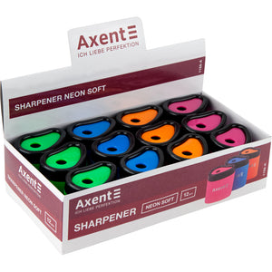 Точилка для карандашей с контейнером Axent Neon soft 1158-A, ассорти