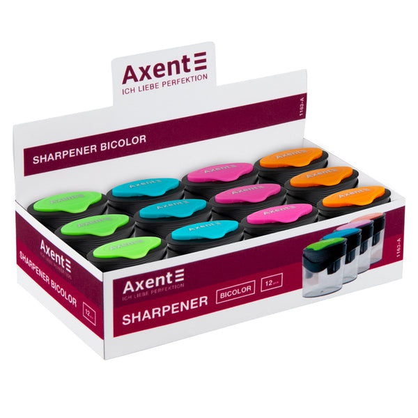 Точилка для олівців з контейнером Axent BiColor 1163-A, асорті кольорів
