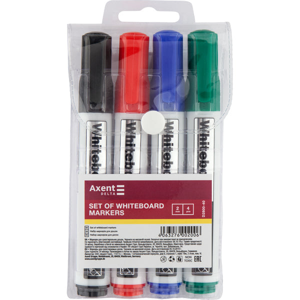 Маркер Axent Delta Whiteboard D2800-40, 2 мм, круглый ассорти