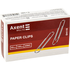 Скрепки оцинкованные Axent Delta D4115, 50 мм, 100 штук