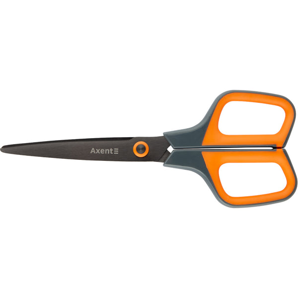 Ножницы Axent Titanium 6306-06-A, 19 см, с прорезиненными ручками, серо-оранжевые