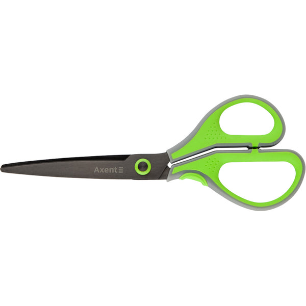 Ножницы Axent Titanium Lite 6406-09-A, 19 см, с прорезиненными ручками, серо-салатовые