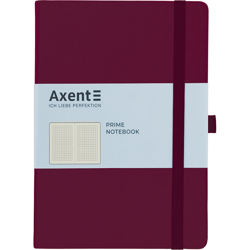Книга записная Axent Partner Prime 8305-46-A, A5, 145x210 мм, 96 листов, клетка, твердая обложка, винная