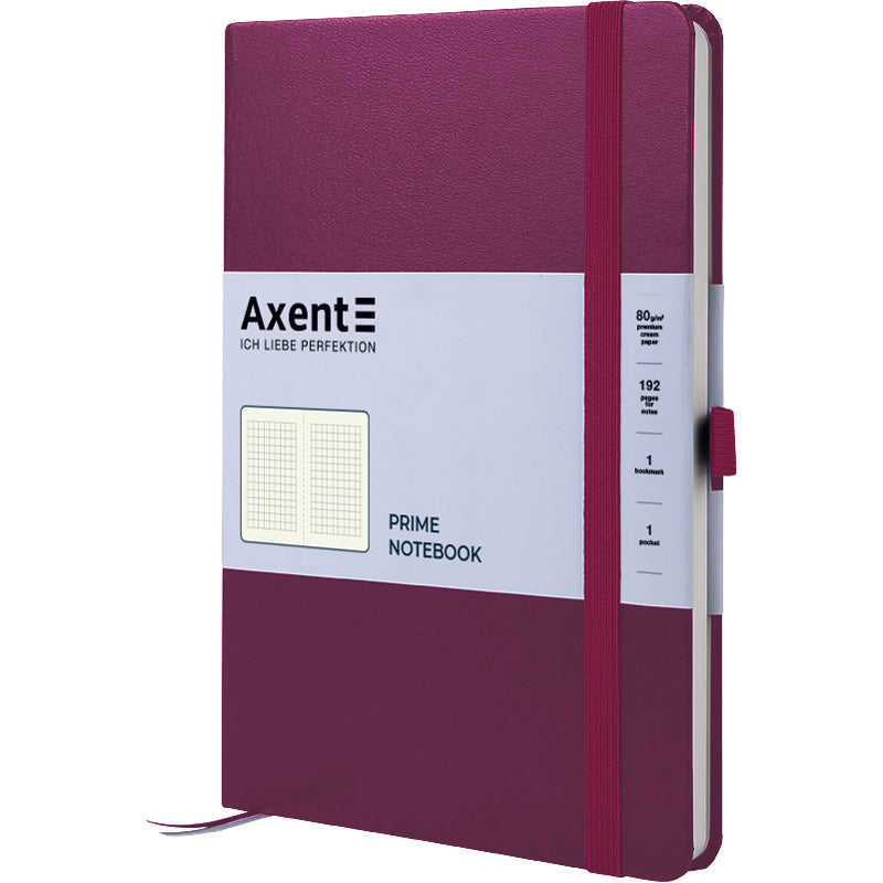 Книга записная Axent Partner Prime 8305-46-A, A5, 145x210 мм, 96 листов, клетка, твердая обложка, винная