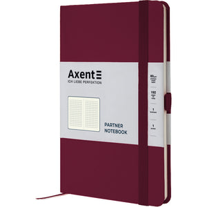 Книга записная Axent Partner 8201-46-A, A5-, 125x195 мм, 96 листов, клетка, твердая обложка, винная