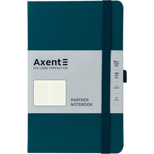 Книга записная Axent Partner 8201-31-A, A5-, 125x195 мм, 96 листов, клетка, твердая обложка, малахитовая