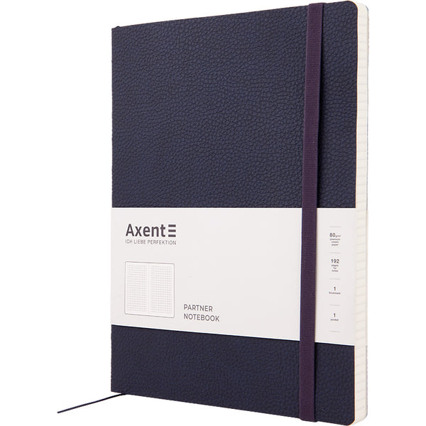 Книга записная Axent Partner Soft L, 8615-02-A, 190x250 мм, 96 листов, клетка, гибкая обложка, синяя