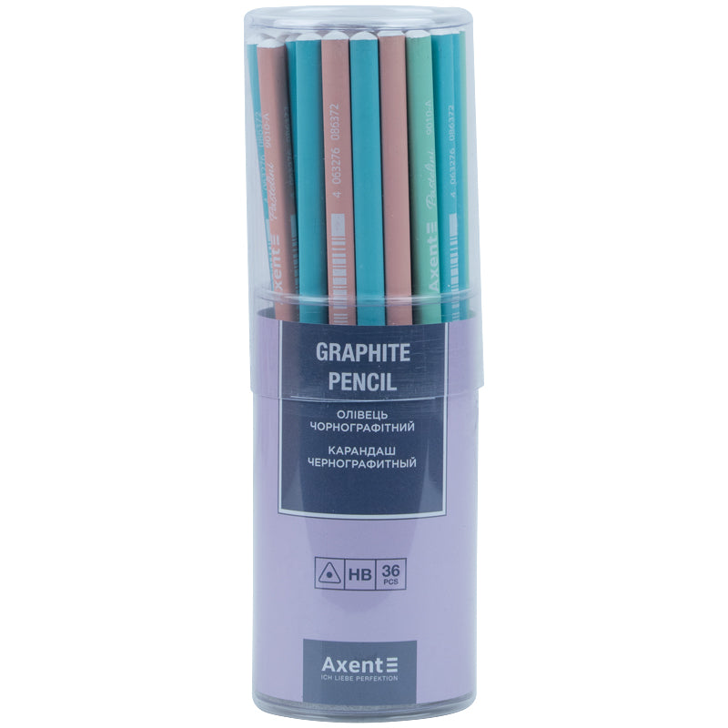 Карандаш графитный Axent Pastelini 9010-A, НВ, 2.2 мм