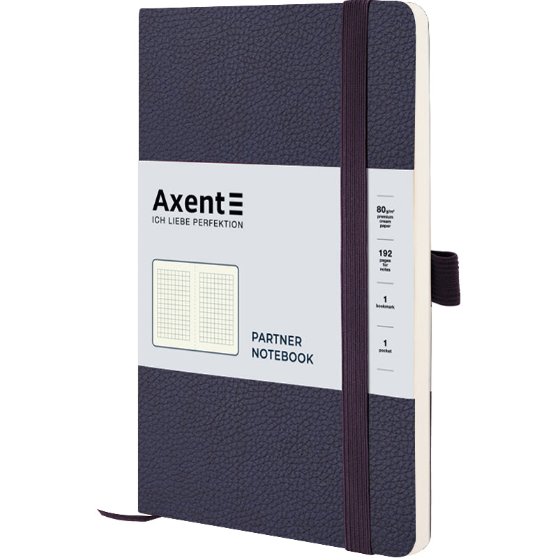 Книга записная Axent Partner Soft Skin 8616-02-A, A5-, 125x195 мм, 96 листов, клетка, гибкая обложка, синяя